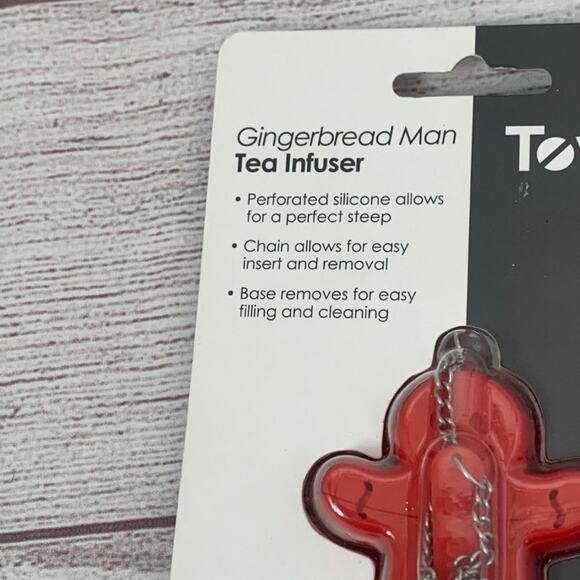 Tovolo Tea Infuser Gingerbread Man Shape Christmas Holiday with Chain - Picture 5 of 5